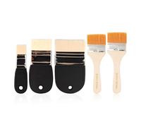 EHDWXVZM Conjunto De 5 Partes De Pinceles Color De Aceite, Cepillo Plano De Placa De Mango Corto, Cepillo De Mango De Madera Ancho, Cepillo De Pintor, Cepillo De Acuarela, Cepillos Acrílicos.