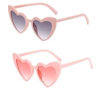 EHDWXVZM Gafas de Sol Rosas Retro Love - Estilo Callejero para Mujer, de Playa y Verano - Pack 2 Piezas para Fiestas