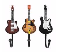EHDWXVZM Ganchos para guitarra de 3 piezas, ganchos de almacenamiento. Gancho retro creativo en forma de guitarra, gancho de pared resistente, gancho para decoración del hogar, perchero personalizado