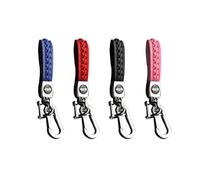 EHDWXVZM Llaveros de coche de 4 piezas, llaveros tejidos, llaveros de coche de cuero, llaveros de coche para hombre y mujer, accesorios para coche, colgantes de llave de moda