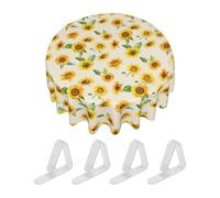 EHDWXVZM Mantel Floral de 1 Pieza y Clip para Mantel de 4 Piezas, decoración de Mesa, Decoraciones para Fiestas, artículos para Fiestas, Mantel Impermeable, Mantel Redondo, Accesorios para Mantel