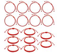EHDWXVZM Pack De 16 Pulseras Rojas, Pulseras Trenzadas, Pulseras Trenzadas Ajustables, Pulseras De La Amistad, Pulseras Sencillas De Moda
