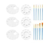 EHDWXVZM Paleta De 6 Piezas, Pincel Al Óleo De 10 Piezas, Paleta De Mezcla, Paleta De Colores, Paleta Ovalada, Paleta De Arte, Conjunto De Herramientas De Pintura