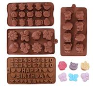 EHDWXVZM Paquete De 4 Moldes De Chocolate, Moldes De Ositos De Goma, Moldes para Galletas De Cubitos De Azúcar, Moldes De Silicona Antiadherentes, Moldes para Cubitos De Hielo De Silicona