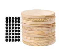 EHDWXVZM Posavasos de Madera de 10 Piezas, Redondos, Antideslizantes, Blancos, Artesanales