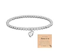 EHDWXVZM Pulsera con forma de 1 pie, pulsera para mamá, pulsera de regalo del Día de la Madre, regalo de acero inoxidable, pulsera de regalo del Día de la Madre para mamá
