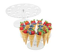 EHDWXVZM Soporte de cono de helado de 1 pieza, soporte de exhibición de dulces, soporte de exhibición de cono, soporte de exhibición de gofres de fiesta, soporte de cono de helado acrílico
