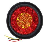 EHDXGGEK 1/2 luces de señal giro for coche 12 V, freno traseras redondas 16 LED, compatibles con camión, remolque, caravana(1pc)