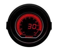 EHDXGGEK Tacómetro de 2 "y 52mm, Voltaje, Temperatura del Agua, Prensa Aceite, Aumento vacío, relación Aire-Combustible, Escape, Pantalla Digital, Rojo y Azul(Dark Grey)
