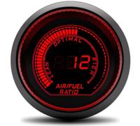 EHDXGGEK Tacómetro de 2 "y 52mm, Voltaje, Temperatura del Agua, Prensa Aceite, Aumento vacío, relación Aire-Combustible, Escape, Pantalla Digital, Rojo y Azul(Silver)