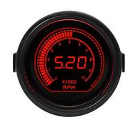 EHDXGGEK Tacómetro de 2 "y 52mm, Voltaje, Temperatura del Agua, Prensa Aceite, Aumento vacío, relación Aire-Combustible, Escape, Pantalla Digital, Rojo y Azul(Army Green)