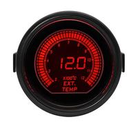 EHDXGGEK Tacómetro de 2 "y 52mm, Voltaje, Temperatura del Agua, Prensa Aceite, Aumento vacío, relación Aire-Combustible, Escape, Pantalla Digital, Rojo y Azul(Red)