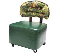 EHERDM Taburete rodante con respaldo, silla de suelo resistente con ruedas, sofá móvil de baja altura para oficina, hogar, dormitorio, sala de estar, color verde