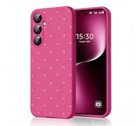 Eherui Funda para Samsung Galaxy A56 5G, diseño de corazón de amor pequeño, funda de silicona líquida, funda suave, forro de microfibra, protección completa de cámara, resistente a los golpes, rosa