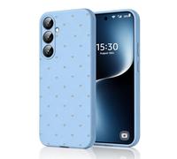 Eherui Funda para Samsung Galaxy A56 5G, diseño de corazón de amor pequeño, funda de silicona líquida, funda suave, forro de microfibra, protección completa de cámara, antigolpes, color azul claro