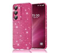 Eherui Funda para Samsung Galaxy S23 5G con purpurina, silicona TPU antihuellas, antigolpes, fina, resistente a los arañazos y funda protectora para Samsung S23, rosa lila