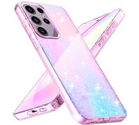 Eherui Glitzer Hülle für Samsung Galaxy S24 Ultra 5G, Transparent Handyhülle Bling weiche TPU Silikon Stoßfest Kratzfest Schutzhülle für Frauen und Mädchen für Galaxy S24 Ultra, Durchsicht