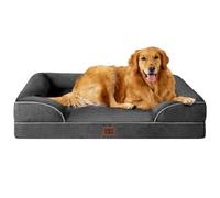 EHEYCIGA Cama Perro Extra Grande 112x81x16cm, Colchon Perro Impermeable Lavable con Espuma Viscoelástica, Sofá Perro Ortopedica Desmontable, Gris Oscuro