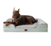 EHEYCIGA Cama Perro Extra Grande 122x89x20cm, Colchon Perro Impermeable Lavable con Espuma Viscoelástica, Sofá Perro Ortopedica Desmontable, Verde Grisáceo