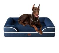 EHEYCIGA Cama Perro Extra Grande 122x89x20cm, Colchon Perro Impermeable Lavable con Espuma Viscoelástica, Sofá Perro Ortopedica Desmontable, Azul Marino