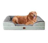 EHEYCIGA Cama Perro Grande 104x68x16cm, Colchon Perro Grandes Impermeable Lavable con Espuma Viscoelástica, Sofá Perro Desmontable, Verde Grisáceo