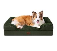 EHEYCIGA Cama Perro Grande 104x68x16cm, Colchon Perro Grandes Impermeable Lavable con Espuma Viscoelástica, Sofá Perro Desmontable, Verde Oscuro