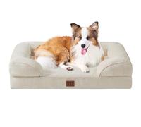 EHEYCIGA Cama Perro Grande 104x68x16cm, Colchon Perro Grandes Impermeable Lavable con Espuma Viscoelástica, Sofá Perro Desmontable, Beige