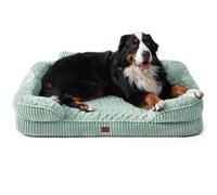 EHEYCIGA Cama Perro Ortopédica Extra Grande 114x89 cm, Sofá Cama con Respaldo Alto, Colchón Perro Viscoelastica Impermeable, Funda Lavable, Verde