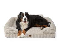 EHEYCIGA Cama Perro Ortopédica Extra Grande 114x89 cm, Sofá Cama con Respaldo Alto, Colchón Perro Viscoelastica Impermeable, Funda Lavable, Lino