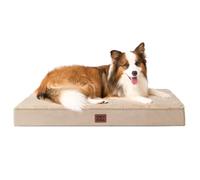 EHEYCIGA Cama Perros Extra Grande Ortopédica, 104x69x9cm Colchon Perro con Espuma De Caja De Huevos, Colchoneta Perro Lavable, Dog Bed, Caqui