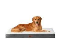 EHEYCIGA Cama Perros Extra Grande Ortopédica, 112x81x9cm Colchon Perro con Espuma De Caja De Huevos, Colchoneta Perro Lavable, Dog Bed, Beige