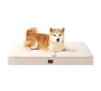 EHEYCIGA Cama Perros Grande Ortopédica, 91x69x9cm Colchon Perro con Espuma De Caja De Huevos, Colchoneta Perro Lavable, Dog Bed, Camello