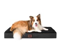 EHEYCIGA Cama Perros Grande Ortopédica, 91x69x9cm Colchon Perro con Espuma De Caja De Huevos, Colchoneta Perro Lavable, Dog Bed, Negro