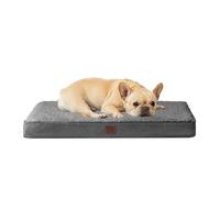 EHEYCIGA Cama Perros Medianos Ortopédica, 76x51x9cm Colchon Perro con Espuma De Caja De Huevos, Colchoneta Perro Lavable para Jaula, Dog Bed, Gris