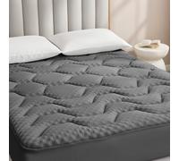 EHEYCIGA Topper Viscoelástico 140x190 3cm, Topper Colchón Viscosa de Bamboo, Cubrecolchones Memory Foam Mattress Toppers, Sobrecolchón para Gel Transpirable Desenfundable y Lavable, Gris Oscuro