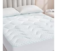 EHEYCIGA Topper Viscoelástico 90x200 3cm, Topper Colchón Viscosa de Bamboo, Cubrecolchones Memory Foam Mattress Toppers, Sobrecolchón para Gel Transpirable Desenfundable y Lavable, Blanco