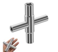 EHIOG Llave cuadrada, 4 vías, dimensiones interiores 6,5 mm 7 mm 8 mm 9 mm llave de ventilación llave de armario para caja eléctrica gas agua contador de electricidad caja de armario