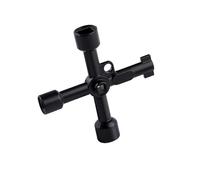 EHIOG Llave de utilidades multifuncionales,Radiador Bleed 6-Way Multi-Functional Utilities Key,Para tren eléctrico Elevator Cabinet Valve Opening Key-plata