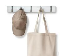 EHIOG Perchero abatible de pared de 5 ganchos, montado en la pared y autoadhesivo, ganchos plegables resistentes para abrigos, sombreros, bolsos y bufandas, diseño moderno y elegante