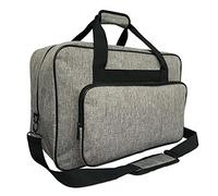 EHJRE Bolsa para máquina de coser con espacio interior amplio, transporte y almacenamiento estable, maletín de costura para viajes, gris