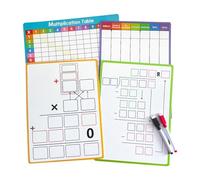 EHJRE Gráfico de Multiplicación de División de Borrado Seco de 4X Tablas Blancas para El Aprendizaje en El Hogar