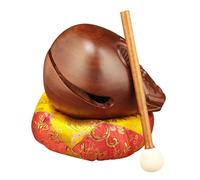 EHJRE Instrumento Musical Mokugyo de Temple Block, Decoración de Escritorio, Instrumento de Percusión de Madera para Mostrador de Oficina, Meditación, 3.5 Inch