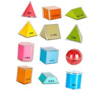 EHJRE Juego de 12 Formas Geométricas en 3D para Manipular Matemáticas Tempranas, útiles Escolares para Niños