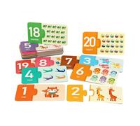 EHJRE Juego de Emparejamiento, Juguete de Aprendizaje para Niños Pequeños, Hecho a Mano, Bordes Lisos, Juguete Educativo, Portátil, Ideal para Familias, Fie, Número