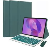 EHLCYS Funda con Teclado para Lenovo Idea Tab 11 Pulgadas 2025 Modelos (TB-336ZU/TB-336FU), Español Ñ Teclado Inalámbrico Bluetooth Desmontable, Funda Ultrafina Multiángulo con Ratón,Verde