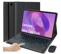 EHLCYS Funda con Teclado para Lenovo Idea Tab Plus 12,1 Pulgadas/Tab K12 2025 (TB361ZU/TB361FU), Español Ñ Teclado con Panel Táctil Extraíble Y Retroiluminado 7 Colores con Ratón,Negro