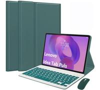 EHLCYS Funda con Teclado para Lenovo Idea Tab Plus 12,1 Pulgadas/Tab K12 2025 (TB361ZU/TB361FU), Español Ñ Teclado Bluetooth Desmontable, Funda Protectora Ultrafina Multiángulo Y Ratón,Verde