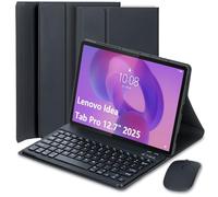 EHLCYS Funda con Teclado para Lenovo Idea Tab Pro 12,7 Pulgadas 2025 Modelo (TB373FU/TB375FC), Español Ñ Teclado Inalámbrico Bluetooth Desmontable Funda Ultradelgada Multiángulo con Ratón,Negro