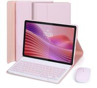 EHLCYS Funda con Teclado para Lenovo Tab 10.1 Pulgadas 2025 Versión (TB-311FU/TB-311XU), Español Ñ Teclado Inalámbrico Bluetooth Desmontable, Funda Ultrafina Multiángulo con Ratón,Rosado