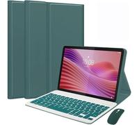 EHLCYS Funda con Teclado para Lenovo Tab 10.1 Pulgadas (TB-311FU/TB-311XU), Bluetooth Magnético Desmontable Español Ñ Teclado, Funda Tipo Folio Ultrafina Multiángulo con Mouse,Verde
